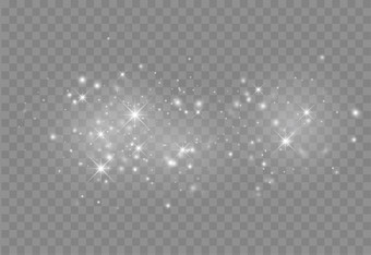 发光的光效果与许多闪闪发光的粒子孤立的透明的背景向量布满星星的云与灰尘魔法圣诞节装饰发光的光效果与闪闪发光的