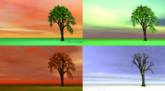 四个树代表四个季节四个季节树渲染