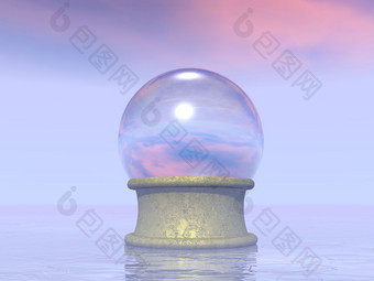 魔法水晶球为《财富》杂志出纳员日落渲染魔法水晶球为《财富》杂志出纳员渲染
