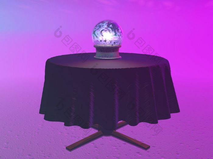 魔法水晶球为《财富》杂志出纳员表格紫色的日落渲染魔法水晶球为《财富》杂志出纳员渲染