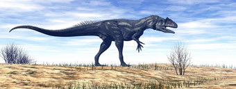 异特龙恐龙走的沙漠一天渲染异特龙恐龙的沙漠渲染
