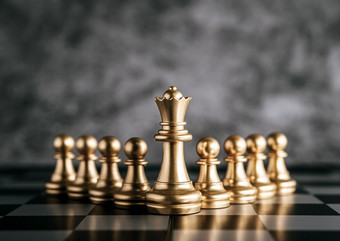 黄金国际象棋国际象棋董事会游戏为业务比喻领导概念