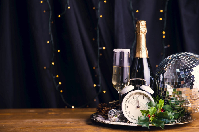 新年夏娃聚会，派对香槟庆祝活动
