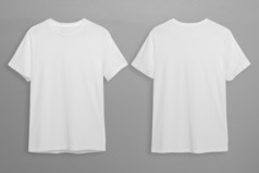 白色t恤与复制空间灰色的背景