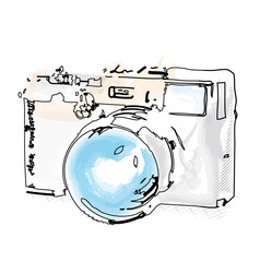 色彩斑斓的复古的相机插图水彩风格复古的相机插图水彩风格