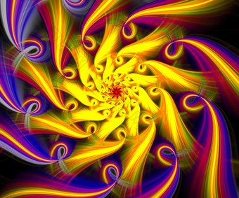 电脑生成的色彩斑斓的分形艺术作品为有创意的艺术设计和娱乐电脑生成的色彩斑斓的分形艺术作品