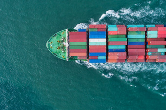 空中视图容器<strong>船海</strong>港口加载容器为进口出口运输航运业务物流贸易港口和航运货物港国际运输