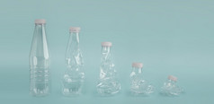 零浪费运动概念减少塑料瓶产品布局从高低