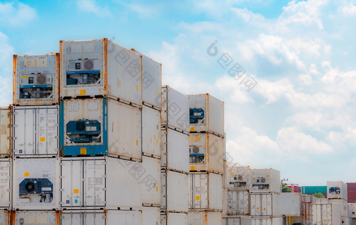 容器物流冷藏为航运冻食物冷藏容器为出口物流运费运输物流行业容器为卡车运输容器危机冰箱