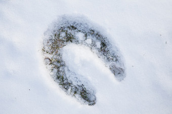 足迹马蹄雪足迹马雪