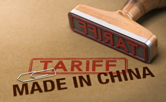 插图橡胶邮票在纸板背景与的单词使中国和关税概念贸易<strong>战争</strong>贸易<strong>战争</strong>关税为货物和产品使中国