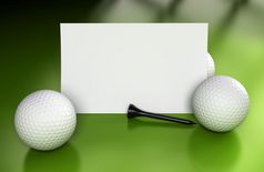 高尔夫球标志业务卡在绿色背景与三个球和黑色的三通图像合适的为沟通邀请卡高尔夫球标志沟通在绿色
