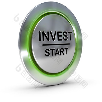 投资开始按钮在白色背景概念投资和风险管理投资概念投资风险管理