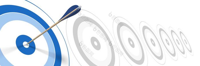 蓝色的箭头打的中心蓝色的目标与灰色目标的背景非常高效。蓝色的箭头打的中心蓝色的目标
