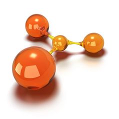 橙色球体每一个球是连接每一个其他概念图像在白色背景连接