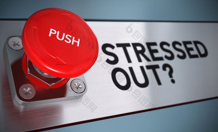 强调出文本与紧迫感推按钮与模糊效果概念为压力管理压力管理概念