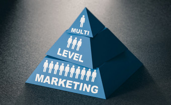 插图金字塔影响在黑色的背景多水平市场营销概念<strong>传销</strong>多层次的市场营销金字塔影响