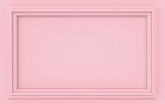 呈现现代空甜蜜的粉红色的经典模式矩形框架墙背景