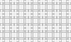 呈现无缝的白色广场网格艺术设计模式瓷砖墙背景