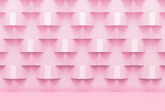 呈现甜蜜的软粉红色的颜色语气网格广场盒子堆栈设计墙背景