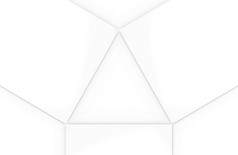 呈现简单的最小的白色三角形纸设计墙背景