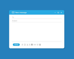 电子邮件接口邮件窗口模板互联网消息蓝色的
