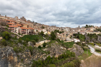 空中视图塞普尔维达老中世纪的小镇塞戈维亚省西班牙高质量摄影空中视图塞普尔维达老中世纪的小镇塞戈维亚省西班牙高质量摄影
