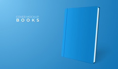 现实的蓝色的封面书模拟模板空白封面杂志向量插图