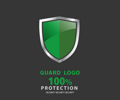 标志安全公司向量翡翠盾为保护向量插图