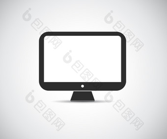 电脑图标个人电脑平风格桌面电脑标志