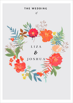婚礼花环与花背景色彩斑斓的邀请卡片菜单为设计向量插图婚礼背景与花背景邀请卡片