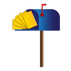 蓝色的邮箱图标信封信帖子邮件标志平风格沟通概念向量插图股票图像每股收益蓝色的邮箱图标信封信帖子邮件标志平风格沟通概念向量插图股票图像
