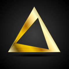 金三角形标志元素黑色的背景