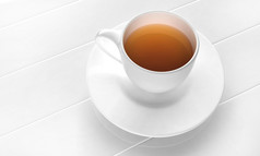 渲染白色杯与茶摘要背景