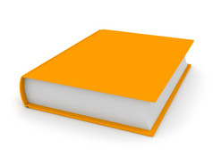 橙色书在白色背景电脑生成的图像