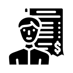 收据关闭贸易字形图标向量收据关闭贸易标志