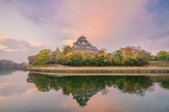 <strong>日本</strong>冈山城堡秋天季节<strong>日本</strong>冈山城市<strong>日本</strong>日落