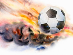 足球球手画水彩绘画插图纸时尚的艺术设计纹理背景元素为卡片邀请礼物卡片传单宣传册