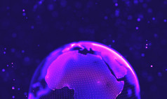 摘要未来主义的插图多边形表面低聚形状与连接点和行黑暗背景呈现超紫罗兰色的星系背景空间背景插图宇宙与星云紫色的技术背景人工情报概念
