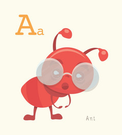 可爱的动物字母系列无所不包的为孩子们教育
