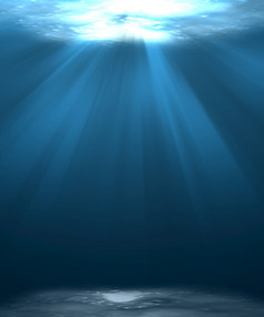 海洋水下海深水下场景背景与阳光