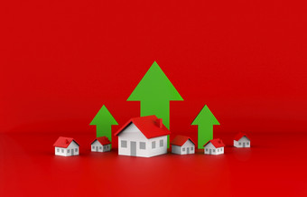 真正的房地产<strong>业务增长</strong>与绿色箭头插图