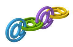 电子邮件象征消息链孤立的白色沟通概念