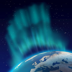 巨大的北部灯极光北欧化工在地球地球北部半球北部灯在地球
