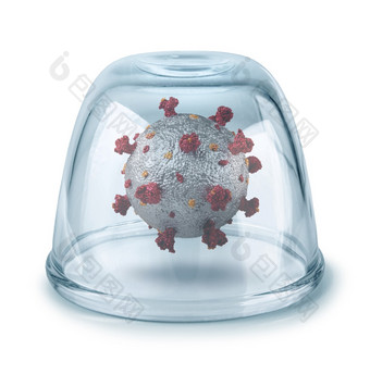 电晕病毒捕获内部玻璃碗停止流感大流行疾病预防概念