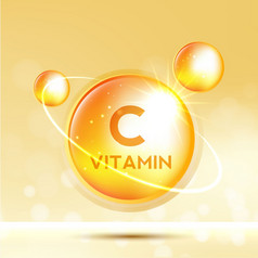 维生素图标闪亮的金物质下降药物为希斯广告治疗冷流感和营养皮肤哪向量