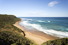 桑迪海滩沿着的海岸伟大的海洋路维多利亚澳大利亚