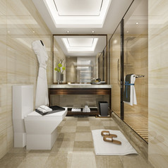 呈现现代浴室与奢侈品瓷砖装饰