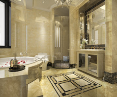 呈现现代经典浴室与奢侈品瓷砖装饰