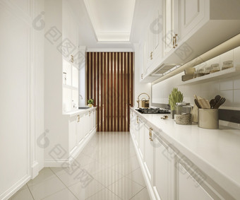呈现白色经典厨房与奢侈品设计